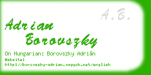 adrian borovszky business card