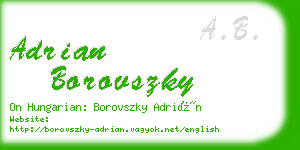 adrian borovszky business card